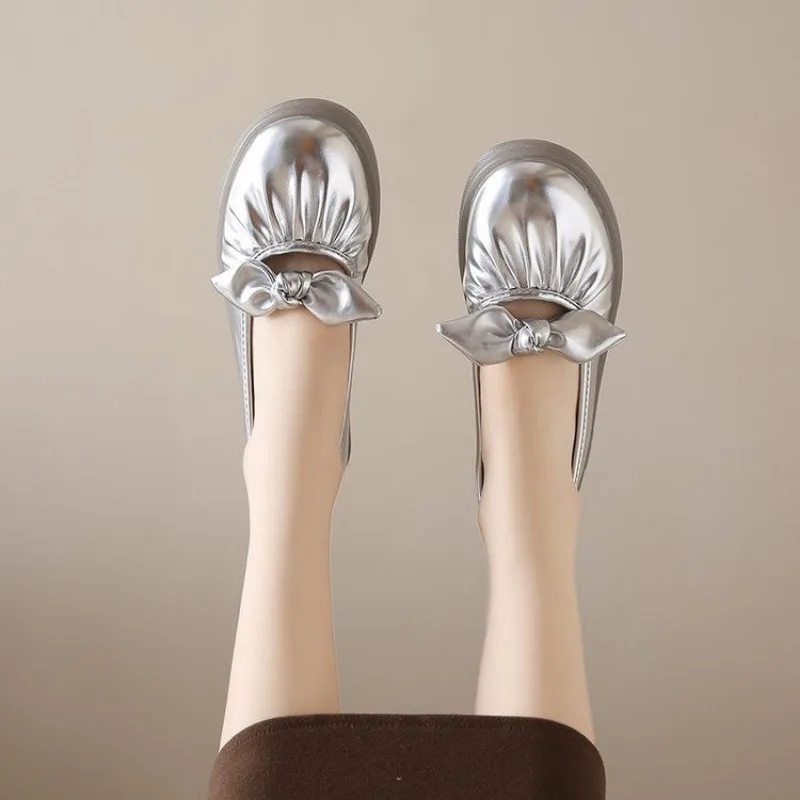 Women Shoes Quick Delivery - Low Heel Elegant With Bow Shoes
