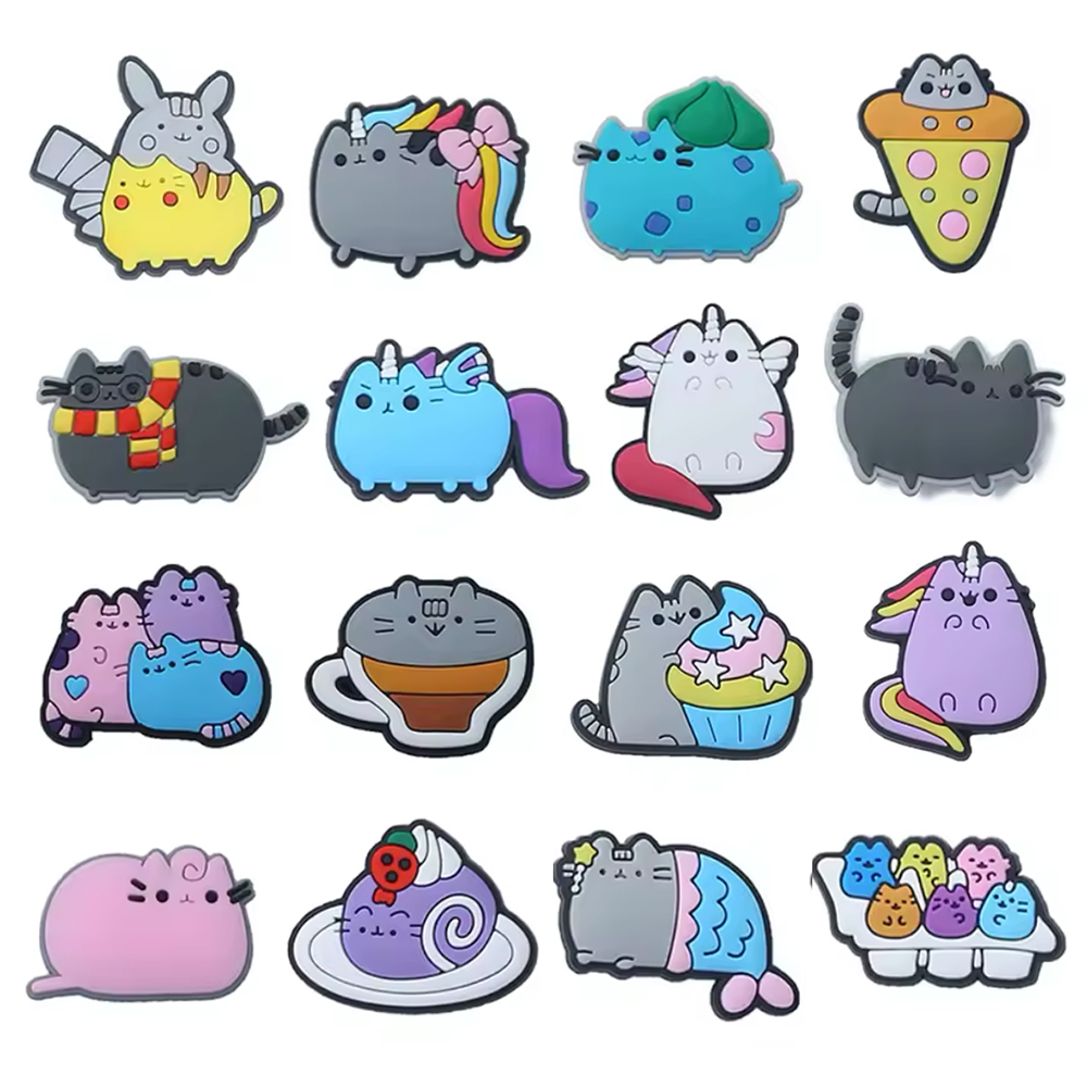 16Pcs Cartoon Cat Shoe Charms  - đánh giá và giá Croc Style Clog