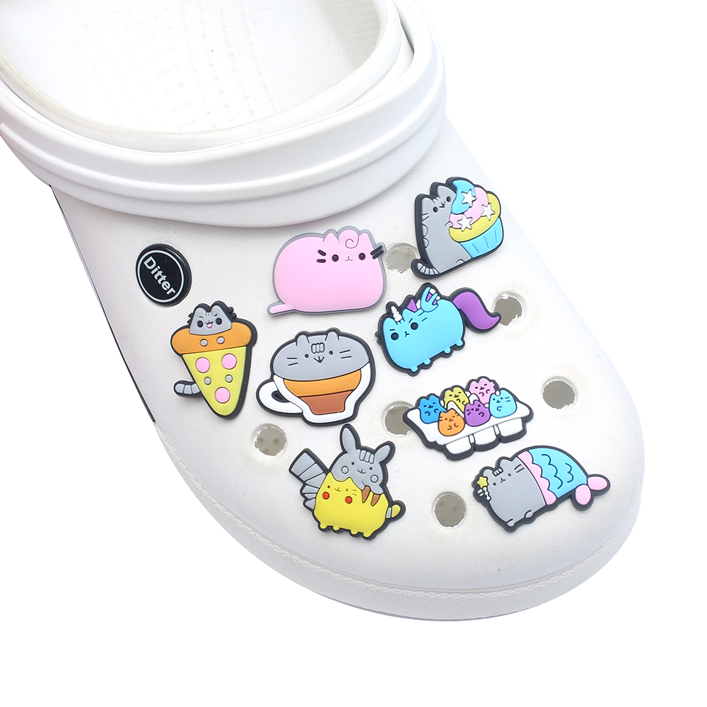 16Pcs Cartoon Cat Shoe Charms  - đánh giá và giá Croc Style Clog