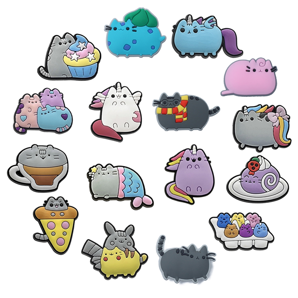 16Pcs Cartoon Cat Shoe Charms  - đánh giá và giá Croc Style Clog