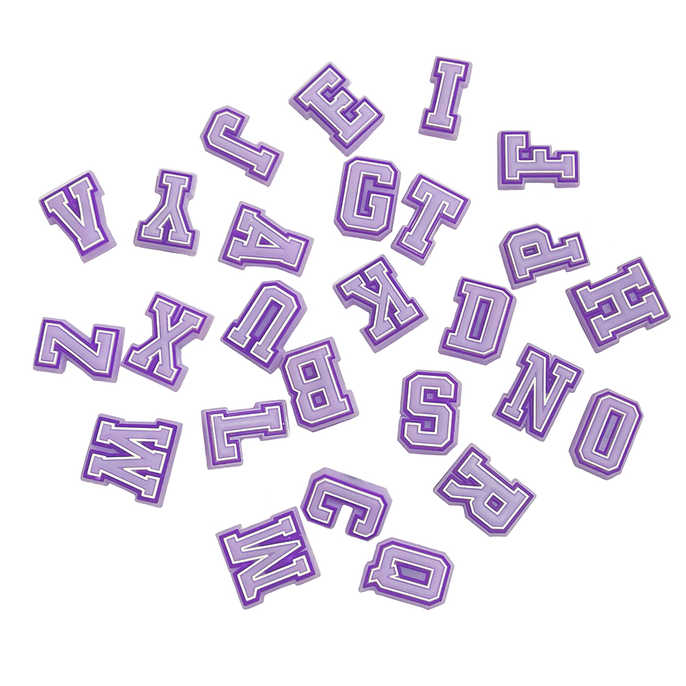 New Purple Alphabet Letter Pin - đánh giá và giá Croc Style Clog