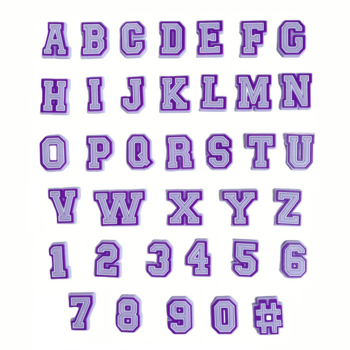 New Purple Alphabet Letter Pin - đánh giá và giá Croc Style Clog