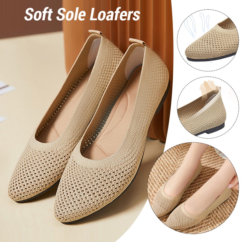 Women Flat Shoes Knitted Loafe - đánh giá và giá Ballet Flat Women