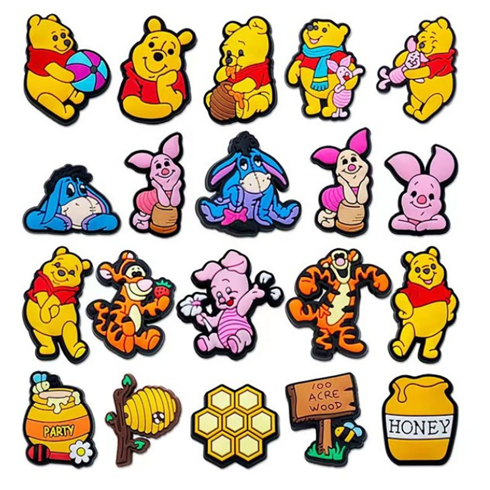 20-66pcs Cartoon Pooh Piglet T - đánh giá và giá Croc Style Clog