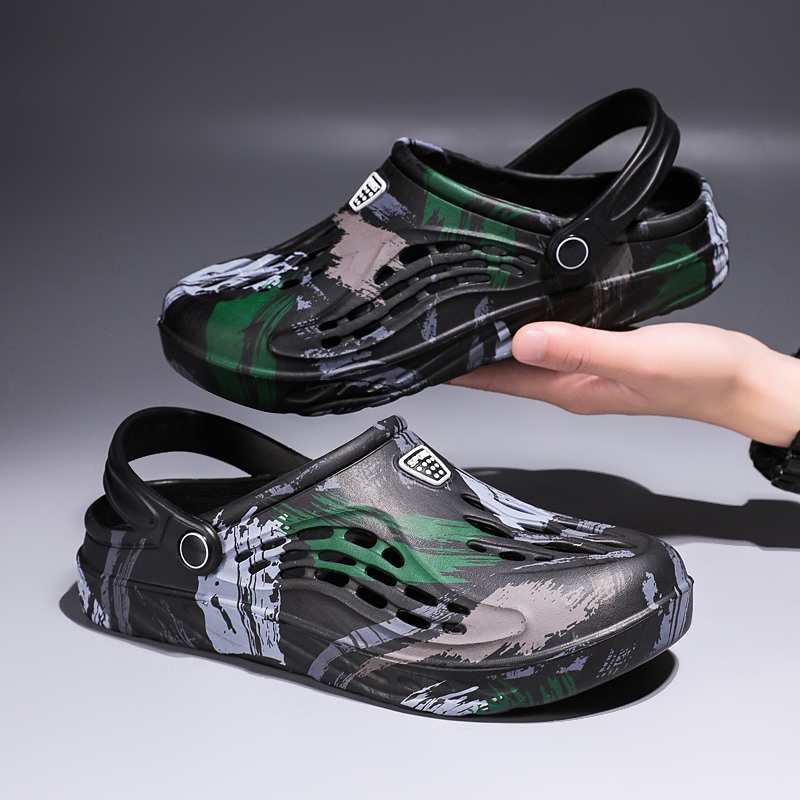 Men's Summer Camouflage Graffi - đánh giá và giá Croc Style Clog
