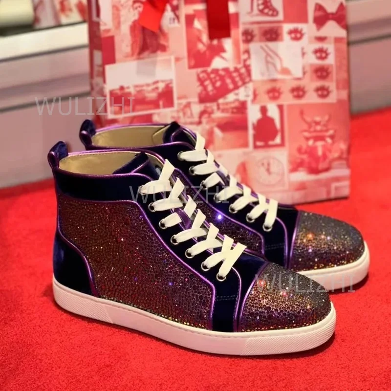 Dark Purple Crystal Rivet Men  - đánh giá và giá Women'S Shoes Red Bottoms